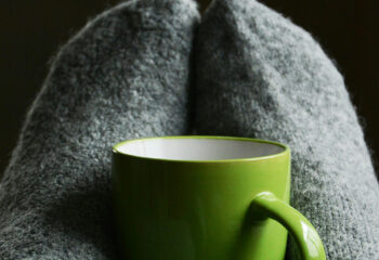 Relaxing feet up and a cuppa